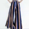 Women's pants fashion striped sexy split wide-leg pants casual pants women