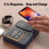 15W Wireless Chargers Stand 5 In1 LED Digital Alarm Clock Fast Charging Dock Station