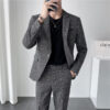 Autumn Men's Plaid Suit