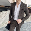 Autumn Men's Plaid Suit