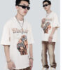 Vintage Print Unisex Ring Fist Print T-shirt Men