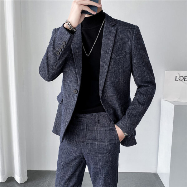 Autumn Men's Plaid Suit