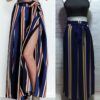 Women's pants fashion striped sexy split wide-leg pants casual pants women