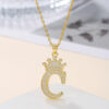 1PCS Fashionable Gold Diamond Crown Uppercase Letter Popular Penda