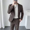 Autumn Men's Plaid Suit