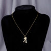 1PCS Fashionable Gold Diamond Crown Uppercase Letter Popular Penda