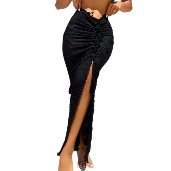 New Conservative Solid Color Pleated High-grade Long Overskirt