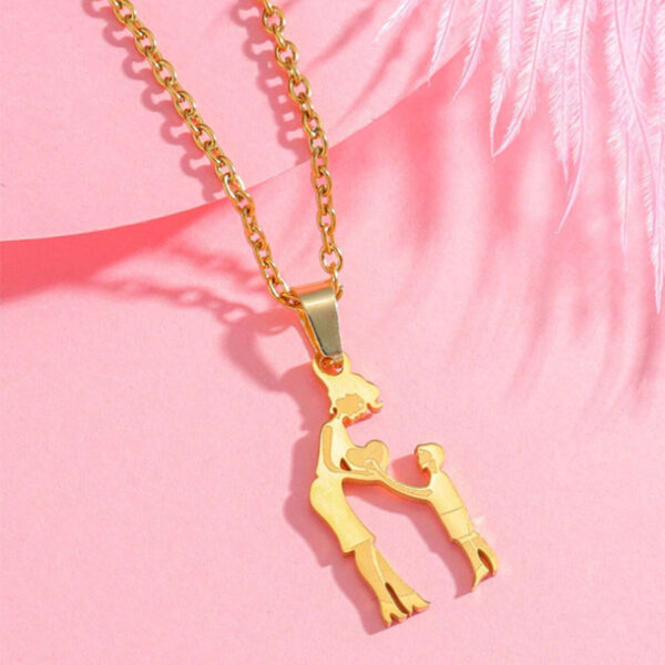 Warm Family Silhouette Family Necklace Stainless Steel Pendant Ornament