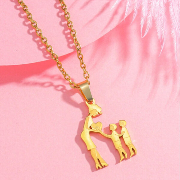 Warm Family Silhouette Family Necklace Stainless Steel Pendant Ornament
