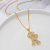 1PCS Fashionable Gold Diamond Crown Uppercase Letter Popular Penda