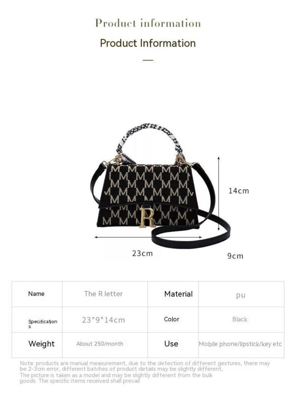 High-grade Portable R Letter Small Square All-match Messenger Bag