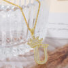 1PCS Fashionable Gold Diamond Crown Uppercase Letter Popular Penda