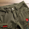 Men's ripped embroidered jeans